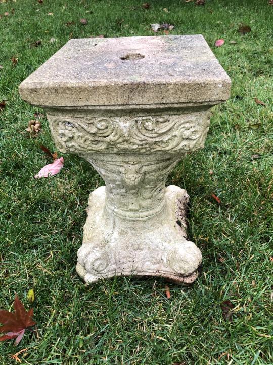 Vintage Cast Stone Neo Classical Garden Stand (1 of 1)