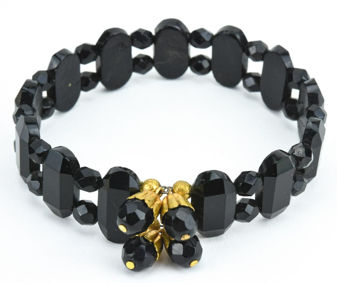Antique Art Deco Flapper Era French Jet Bracelet (1 of 7)