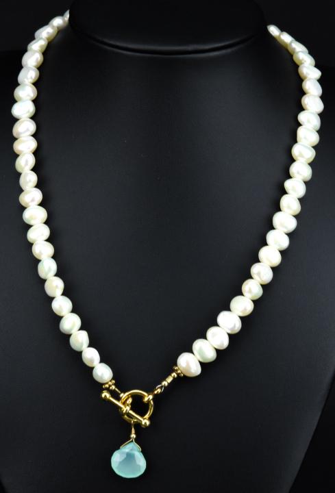 Necklace W Baroque Cultured Pearls & Aventurine (1 of 8)
