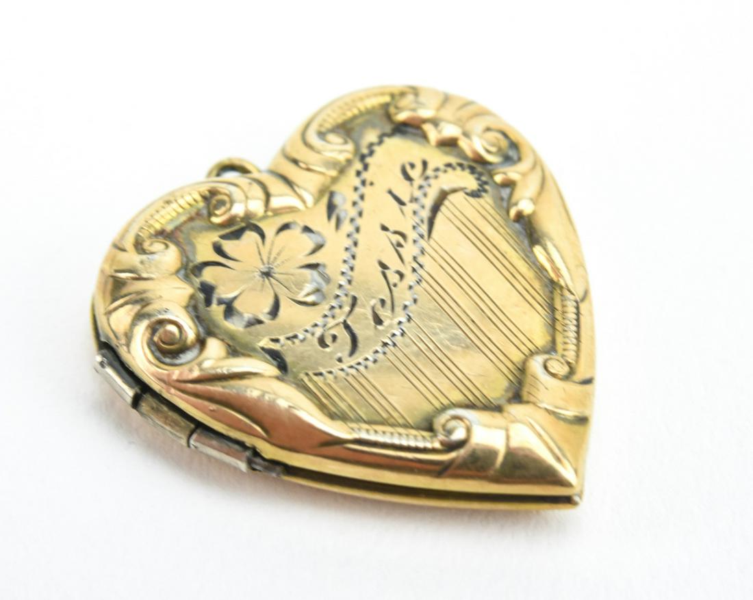 Antique Repousse Gold Heart Form Locket (1 of 5)