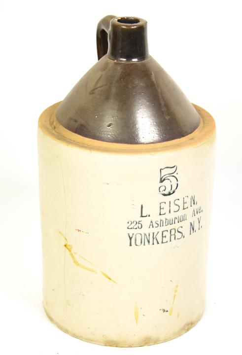 Large Antique Salt Glazed Stoneware Jug w Handle (1 of 8)