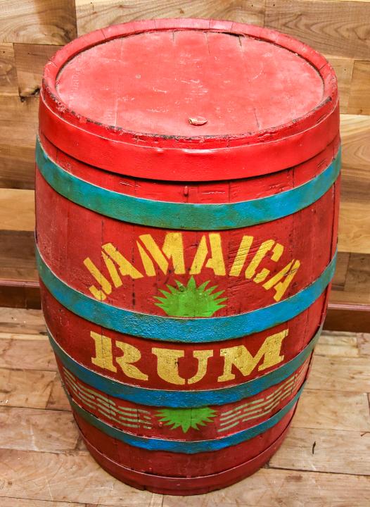 Large Red Jamaica Rum Barrel (1 of 5)