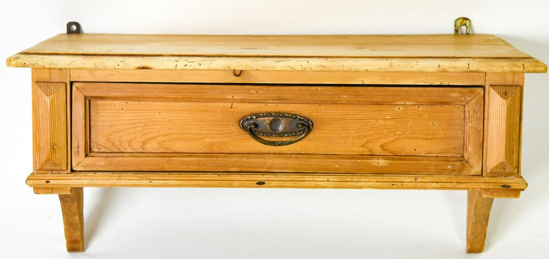 Rustic Antique Pine Construction Hanging Shelf (1 of 7)