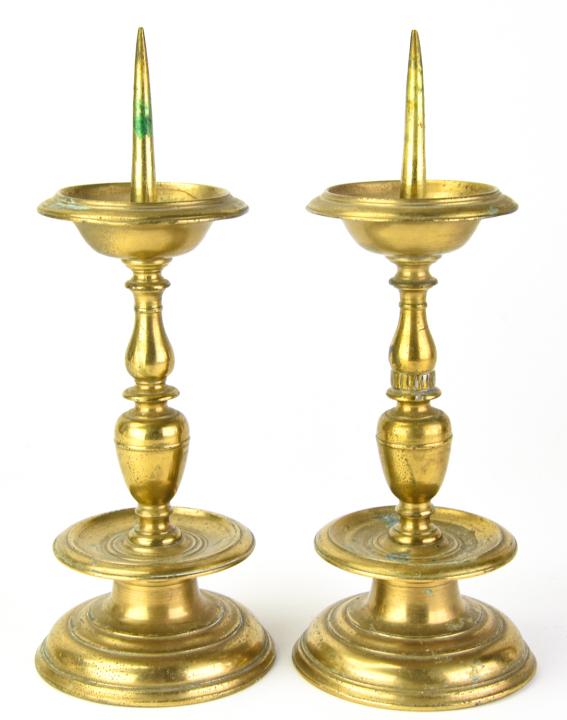 Antique 18th C Dutch Brass Candlesticks (1 of 5)