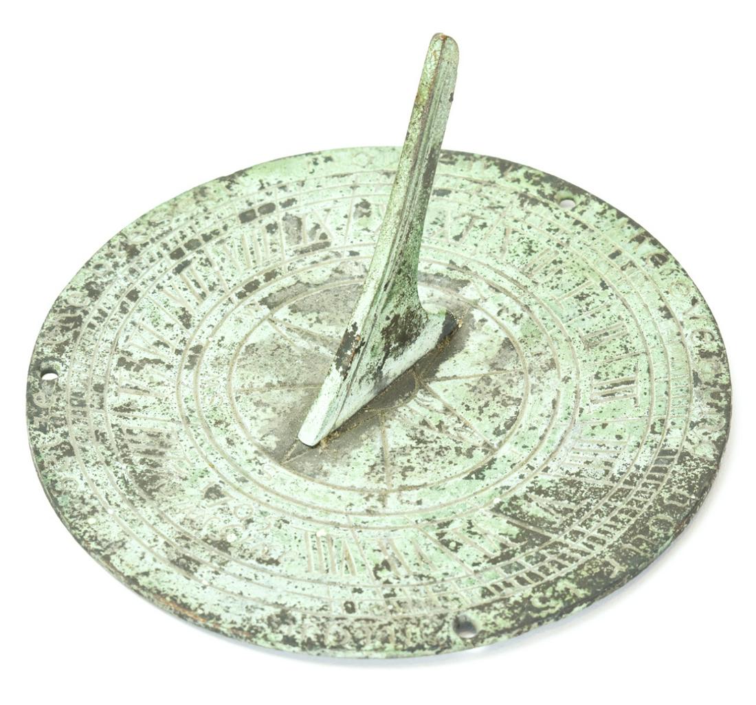 Vintage Garden Sundial W Verdigris Patina (1 of 7)