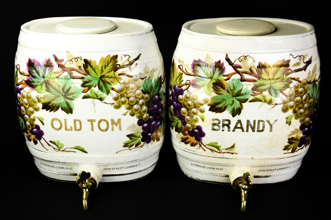 2 Ceramic "Brandy" & "Old Tom" Beverage Dispensers (1 of 11)