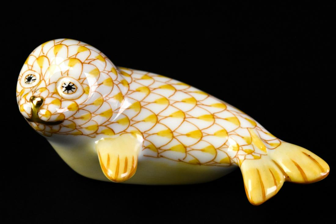 Herend Porcelain Hand Painted Baby Seal Figurine (1 of 5)