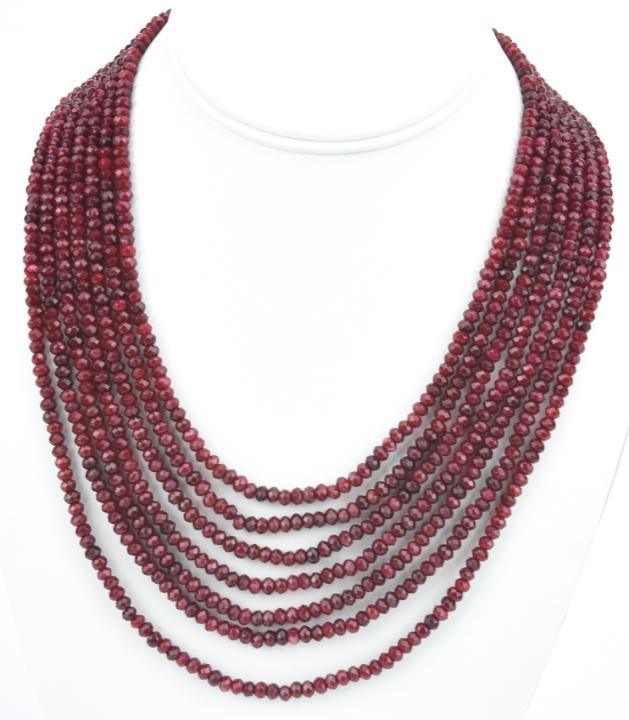 7 Strand Ruby Bead Necklace W 350 Karats (1 of 7)