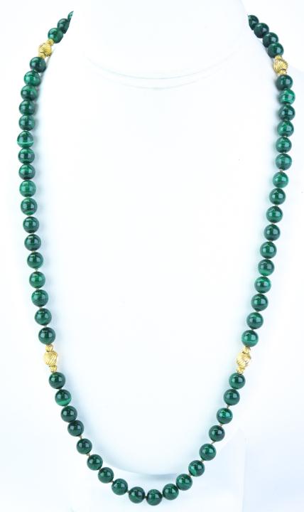 Estate 14kt Yellow Gold & Malachite Necklace (1 of 6)