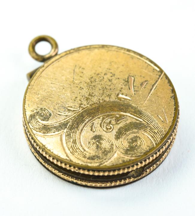 Antique 19th C Gold Filled Locket Necklace Pendant (1 of 6)