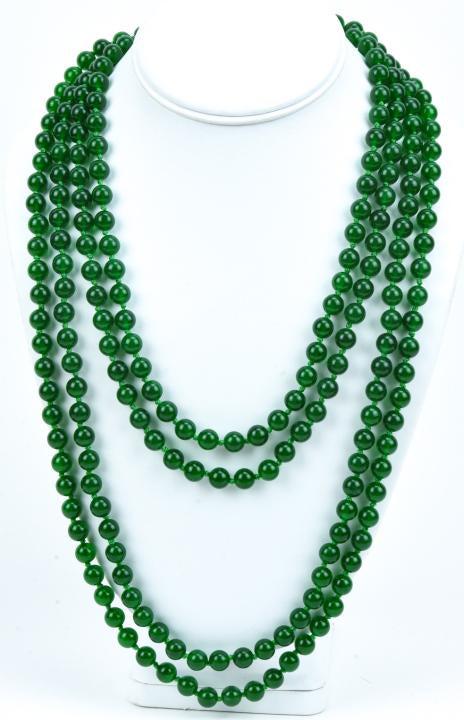 Impressive 102 Inch Green Jade Necklace (1 of 3)