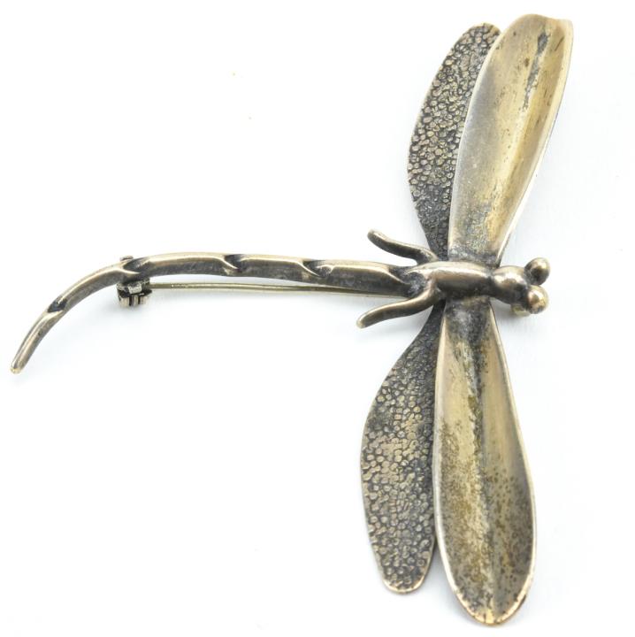 Large Vintage Sterling Figural Dragonfly Brooch (1 of 7)