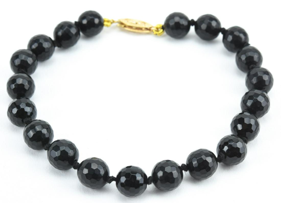 Estate 14kt Yellow Gold & Black Onyx Bracelet (1 of 7)