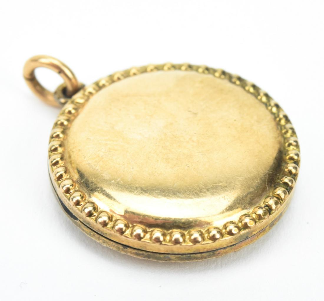 Antique 19th C Gold Filled Locket Pendant: Antique 19th C Gold Filled Locket Pendant. Measures 1.25 inches in length.