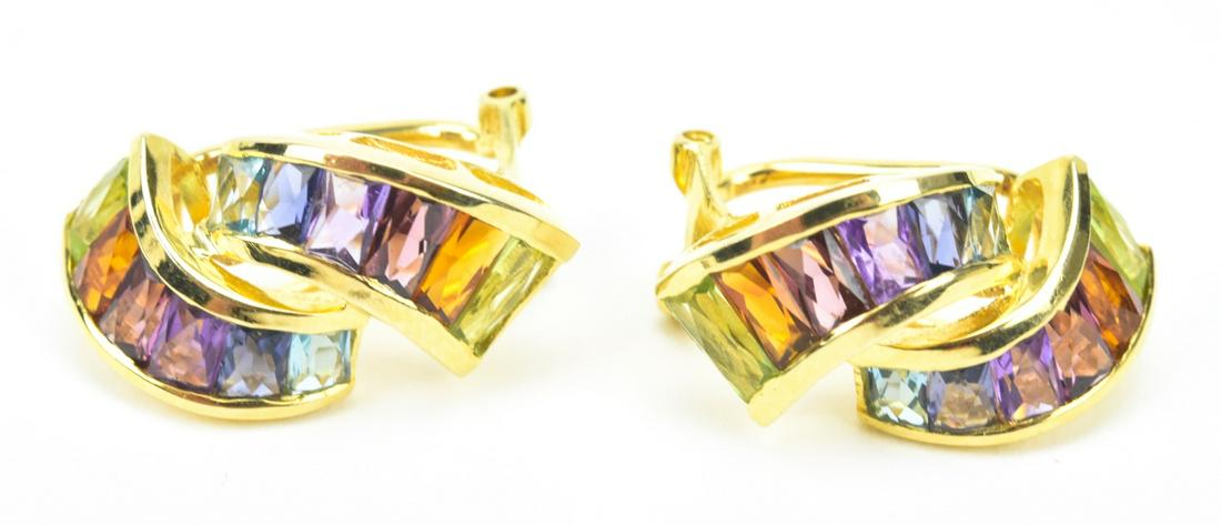 Vintage 14kt Yellow Gold Multi Gemstone Earrings (1 of 7)