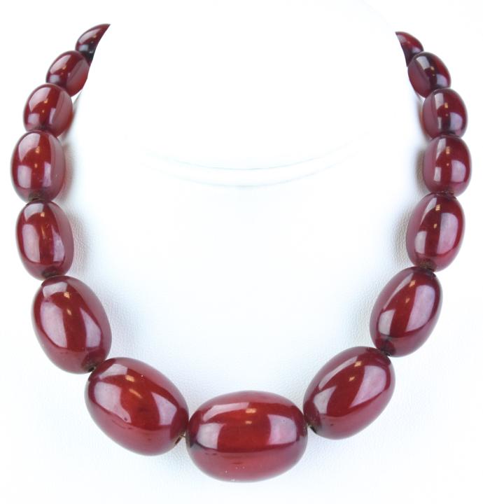 Vintage Bakelite Cherry Amber Necklace Strand (1 of 6)