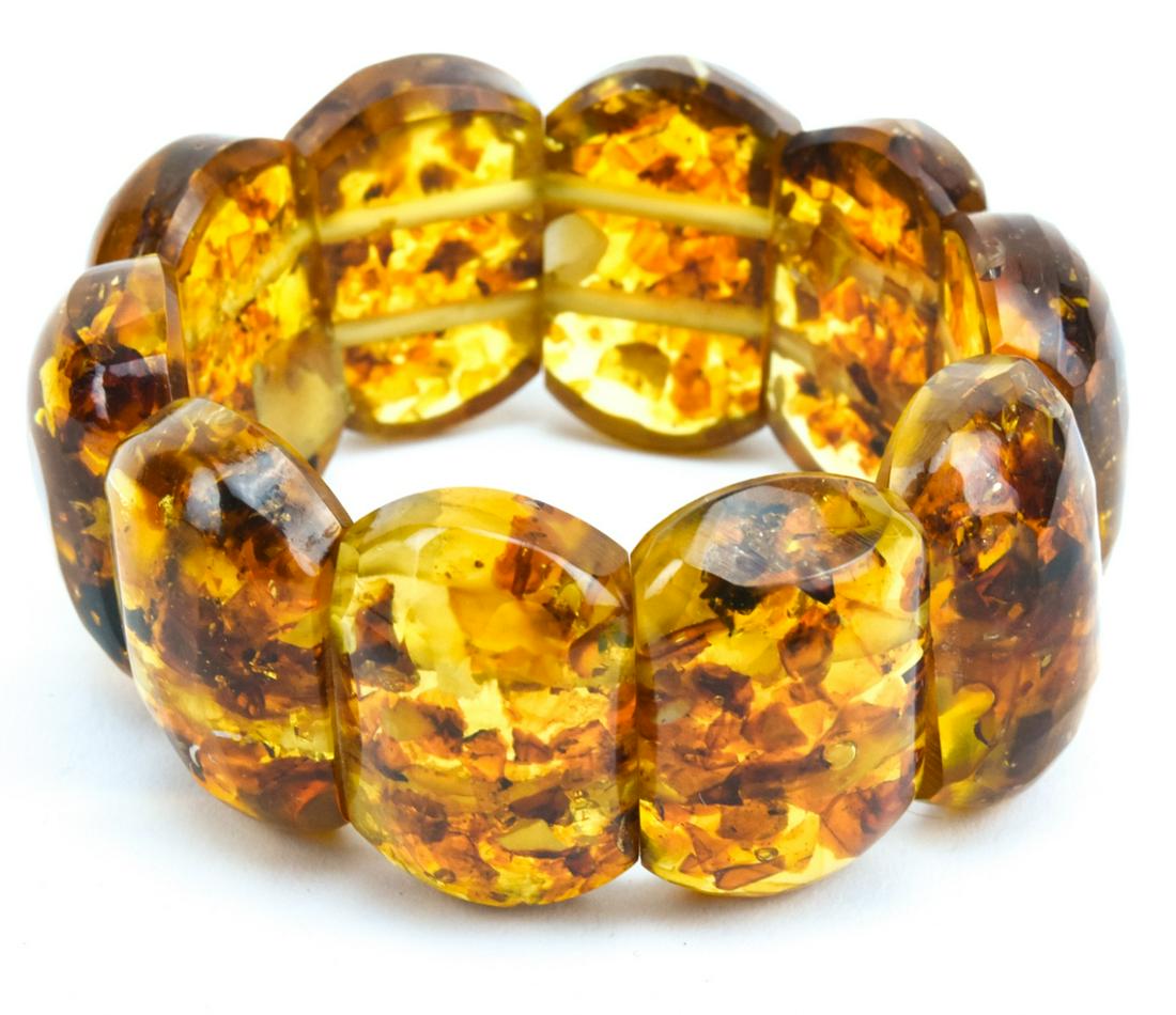 Vintage Faceted Amber Panel Bracelet (1 of 6)