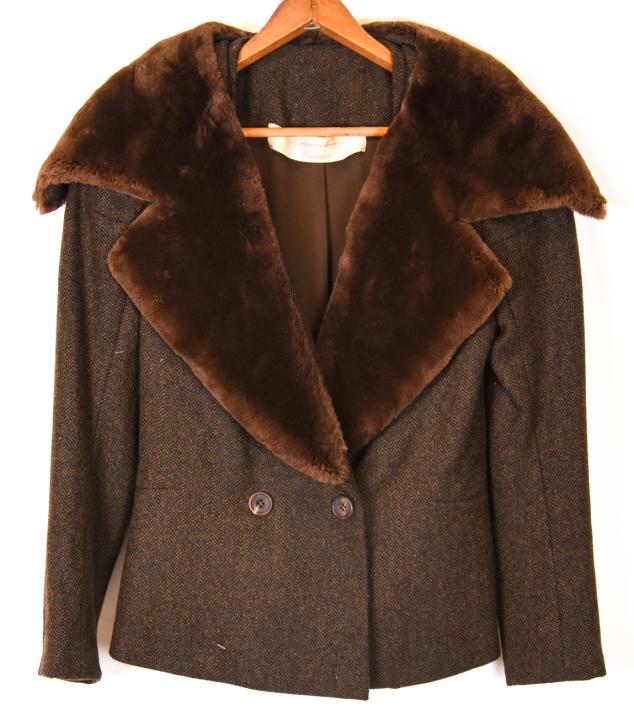 Maggie Norris Couture Wool Tweed & Shearling Coat (1 of 10)