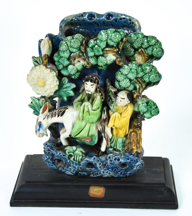 Antique Chinese Figural Ceramic Spill Vase (1 of 8)