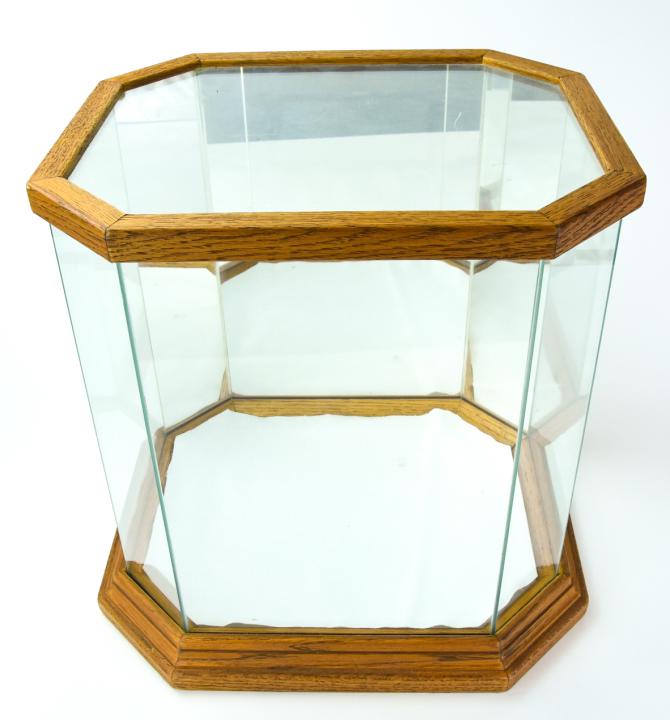 Custom Made Carved Oak & Glass Display Case (1 of 8)