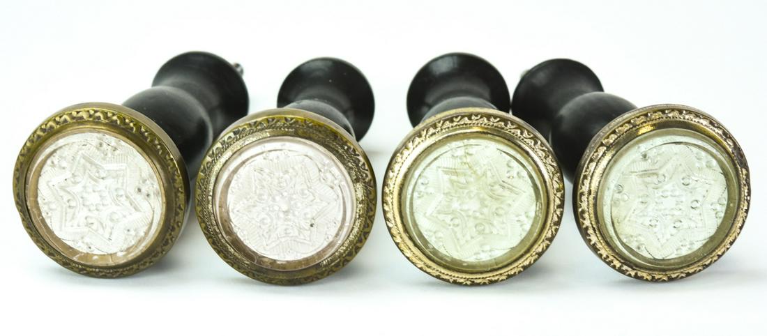 Set 4 Antique 19th C Sandwich Glass Curtain Ties (1 of 8)