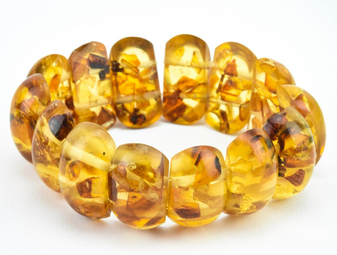 Vintage Amber Panel Bracelet W 14 Panels (1 of 6)
