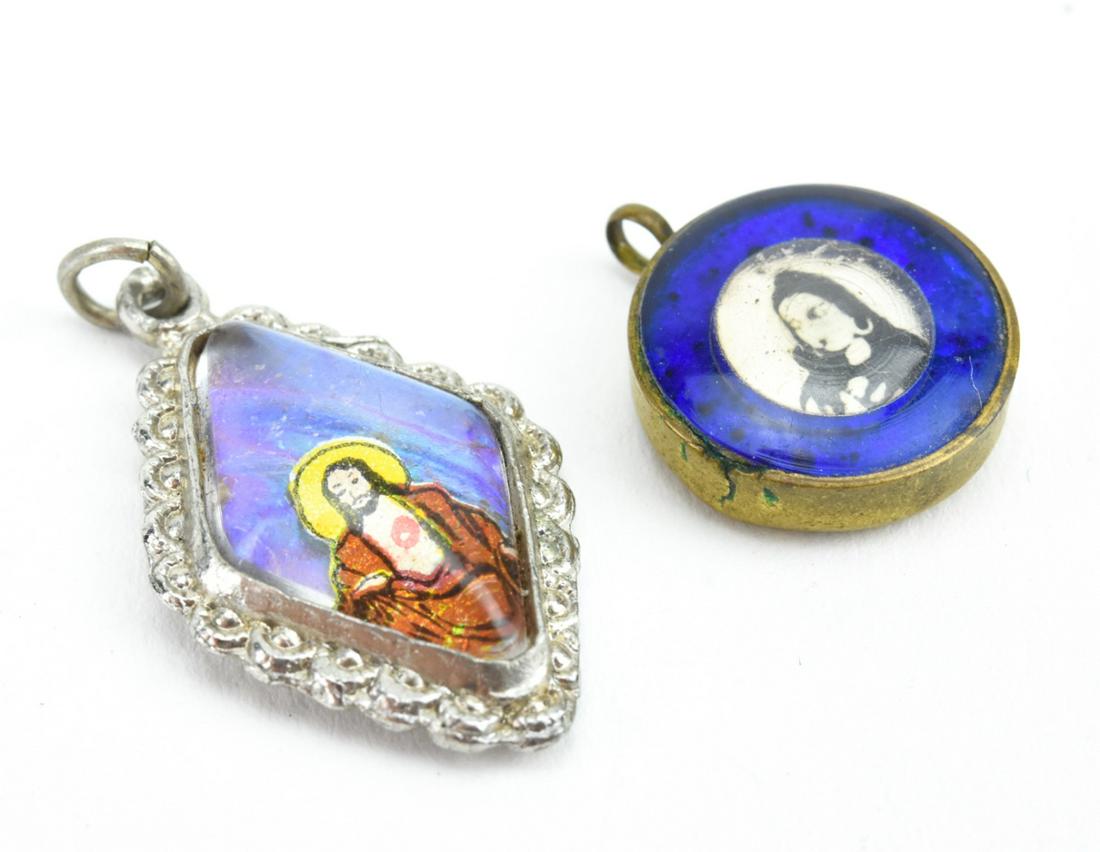 2 Vintage Religious Medals W Butterfly Wings (1 of 6)
