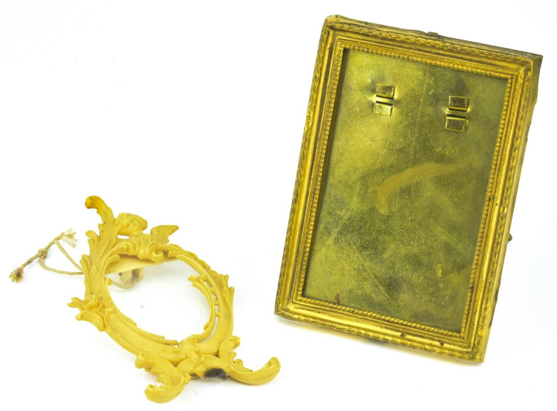 Two Antique Picture Frames - Ormolu & Cherub (1 of 9)