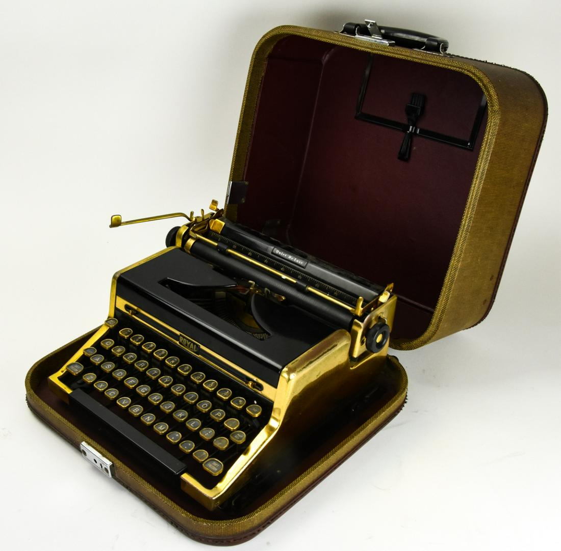 1950s Royal Quiet Deluxe Gold Portable Typewriter (1 of 7)