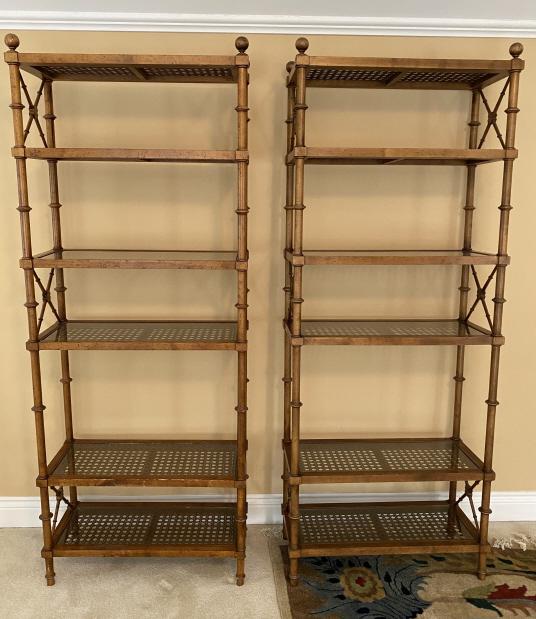 Pair Etagere Faux Bamboo Shelves (1 of 10)