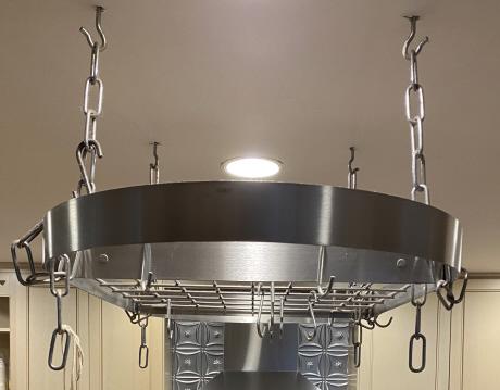 Contemporary Chrome Pots & Pans Hanging Rack (1 of 2)