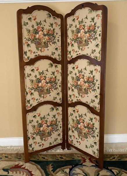 French Provincial Upholstered Panel Screen (1 of 7)