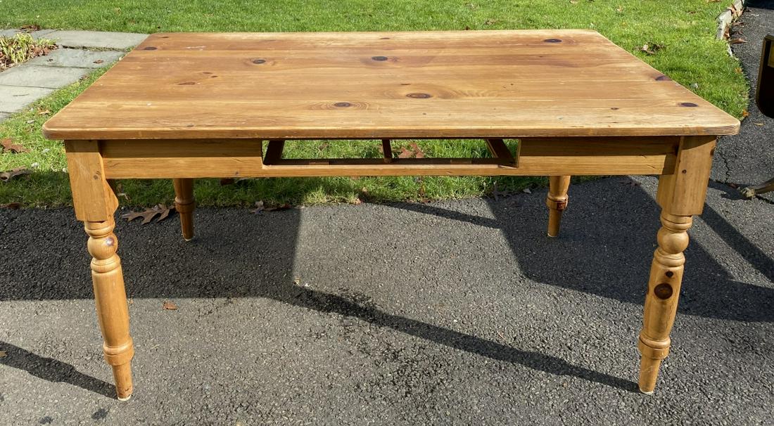 French Country Style Pine Wood Table (1 of 6)