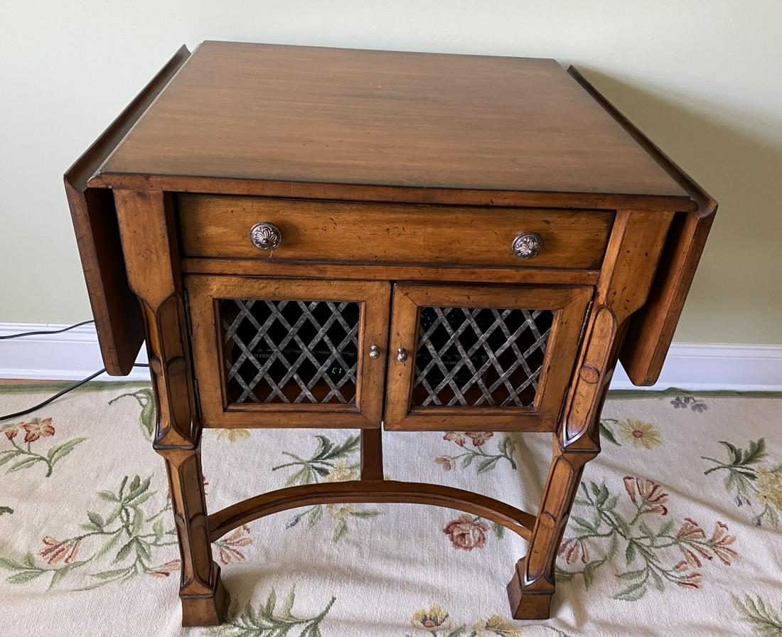 Italian Provincial Drop Leaf Mahogany Side Table (1 of 8)