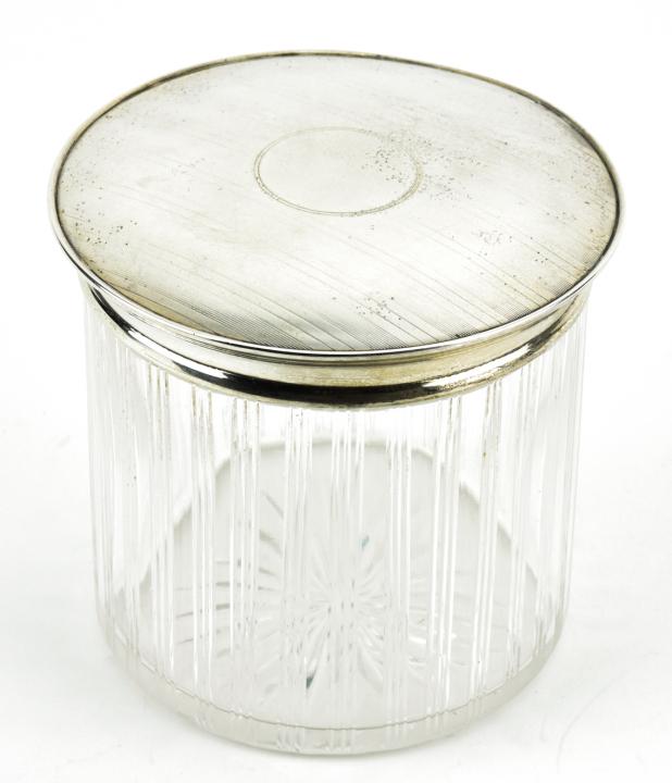 Antique English Sterling & Crystal Vanity Jar (1 of 9)