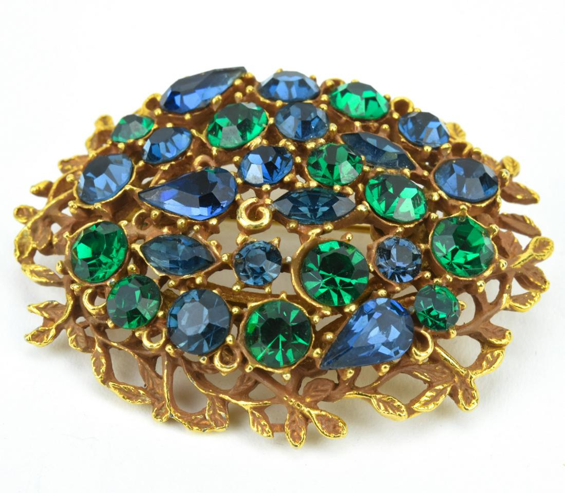 Large Vintage Costume Jewelry Rhinestone Brooch (1 of 6)