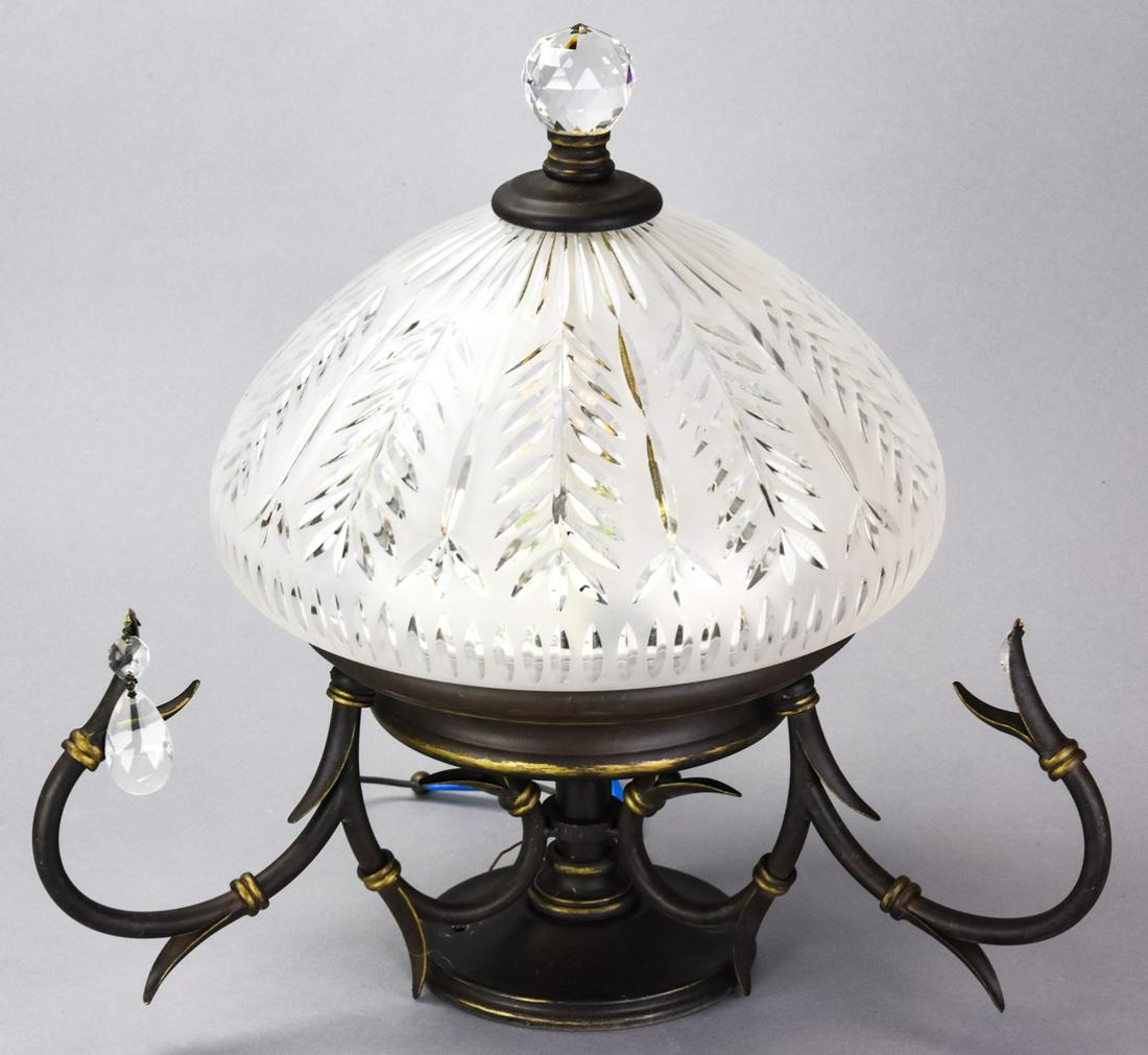 Frosted Cut Glass Ceiling Light Fixture (1 of 8)