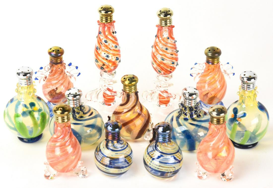 Collection Hand Blown Art Glass Salt & Peppers (1 of 8)