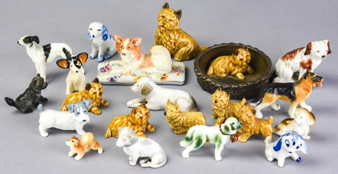 Lot Miniature Assorted Porcelain Dog Figurines (1 of 9)