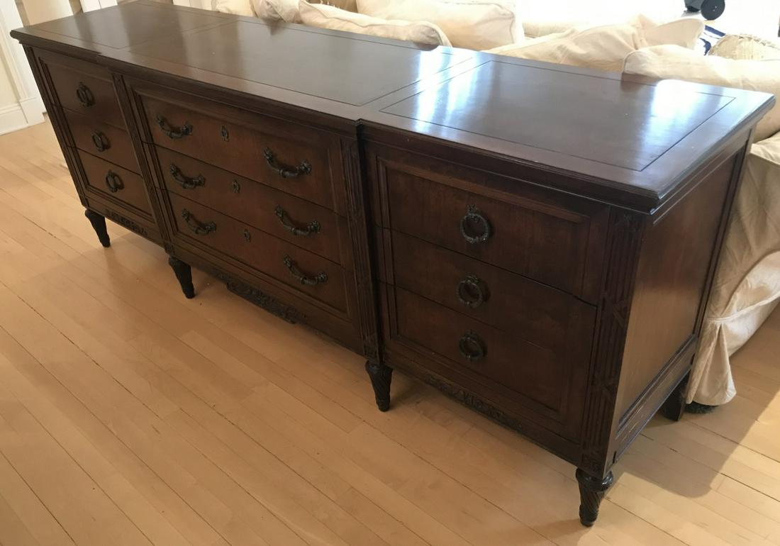 Swedish Gustavian Bureau By Henredon: Swedish Gustavian Bureau By Henredon. Measures 32.5 by 86 by 20 inches.