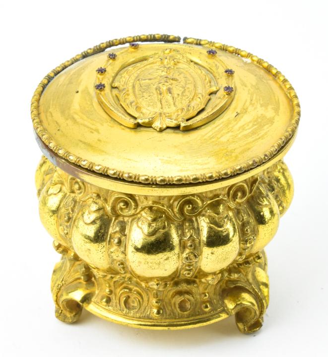 Antique Ormolu Box W Silk Interior (1 of 7)