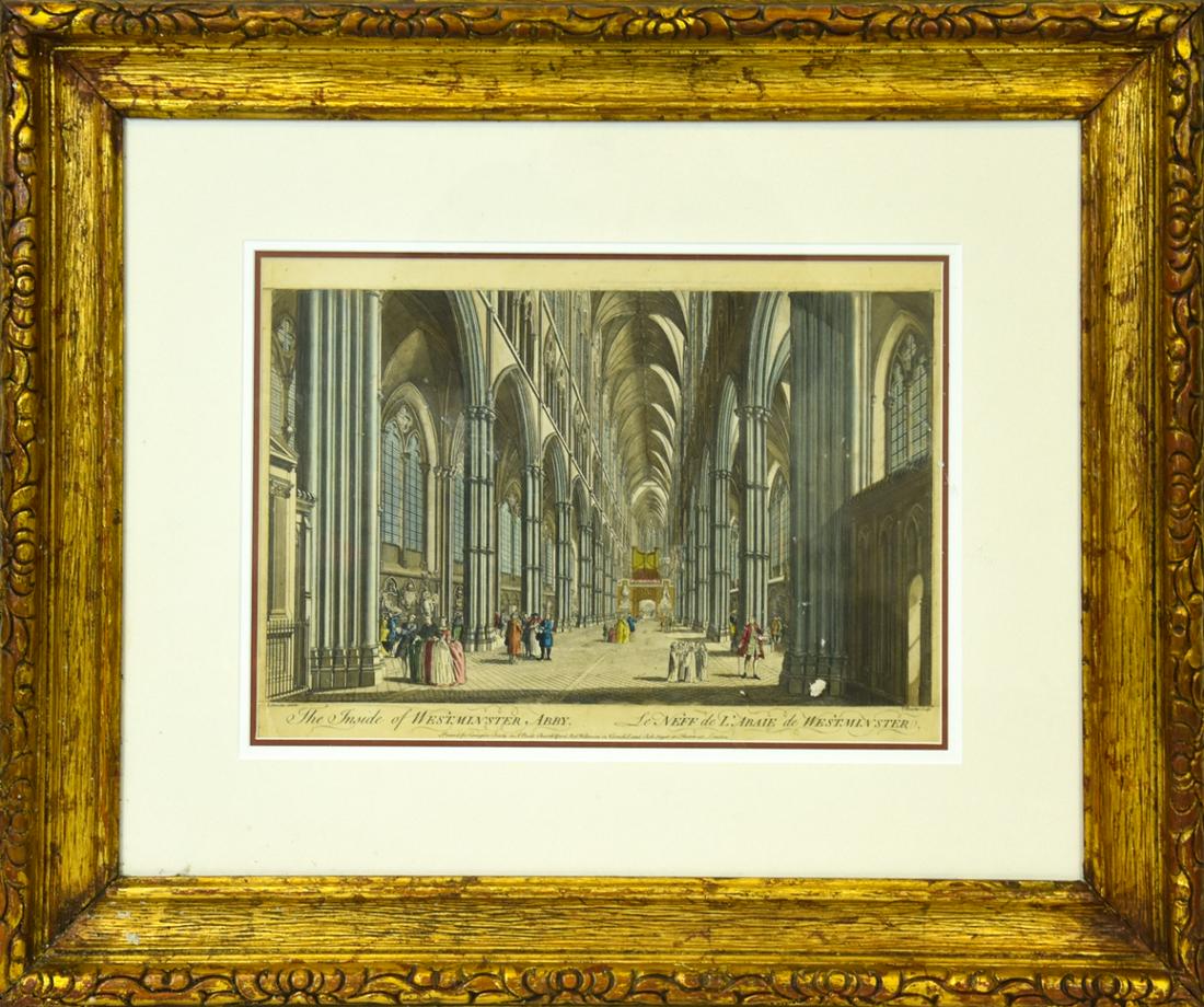 Framed Antique Hand Colored Westminster Engraving (1 of 9)