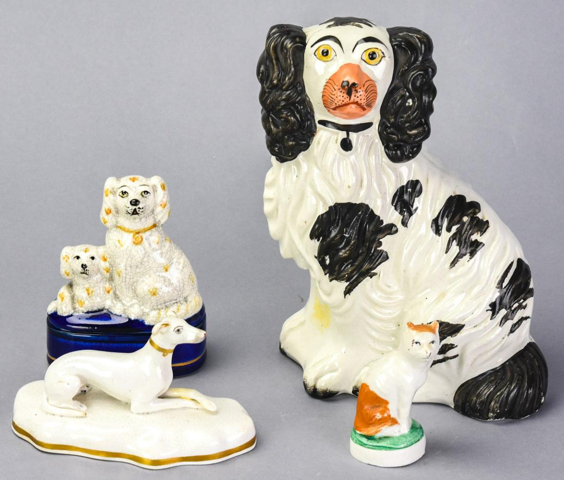 Collection Staffordshire 19th C Porcelain Dogs (1 of 11)