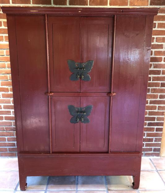 Chinoisserie Hand Carved and Hand Painted Red (1 of 8)