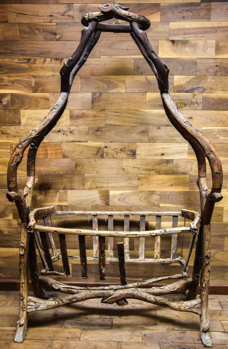 Large Antique Black Forest Hanging Cradle Bassinet (1 of 6)