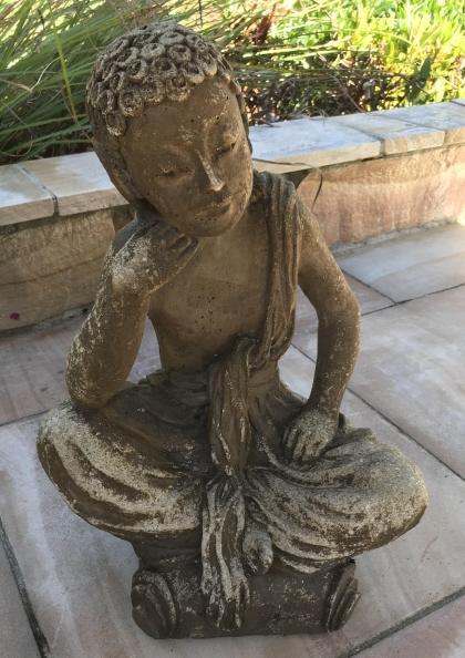 Cast Stone Seated Buddha Garden Statue (1 of 3)