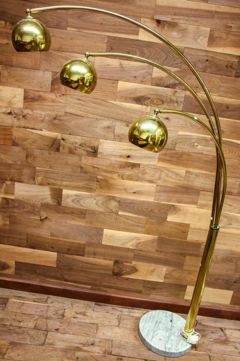 Hollywood Regency Brass Marble Arched Floor Lamp (1 of 6)