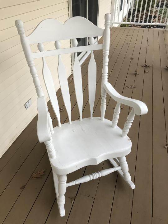 Contemporary White Painted Wooden Rocking Chair (1 of 3)