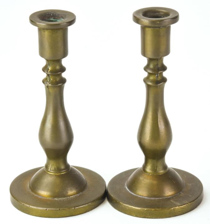 Antique English Gilt Brass Miniature Candlesticks (1 of 5)