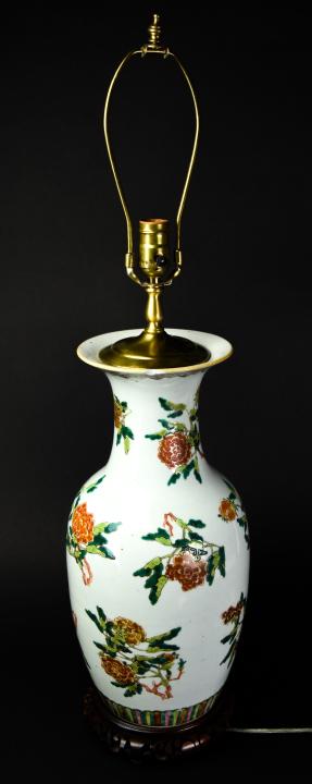 Vintage Chinese Vase Form Hand Painted Table Lamp (1 of 5)